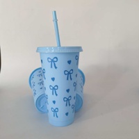 Mignon Gobelet d'été personnalisé de 710 ml grande capacité pour jus, portable, sans BPA, réutilisable, en plastique, avec paille