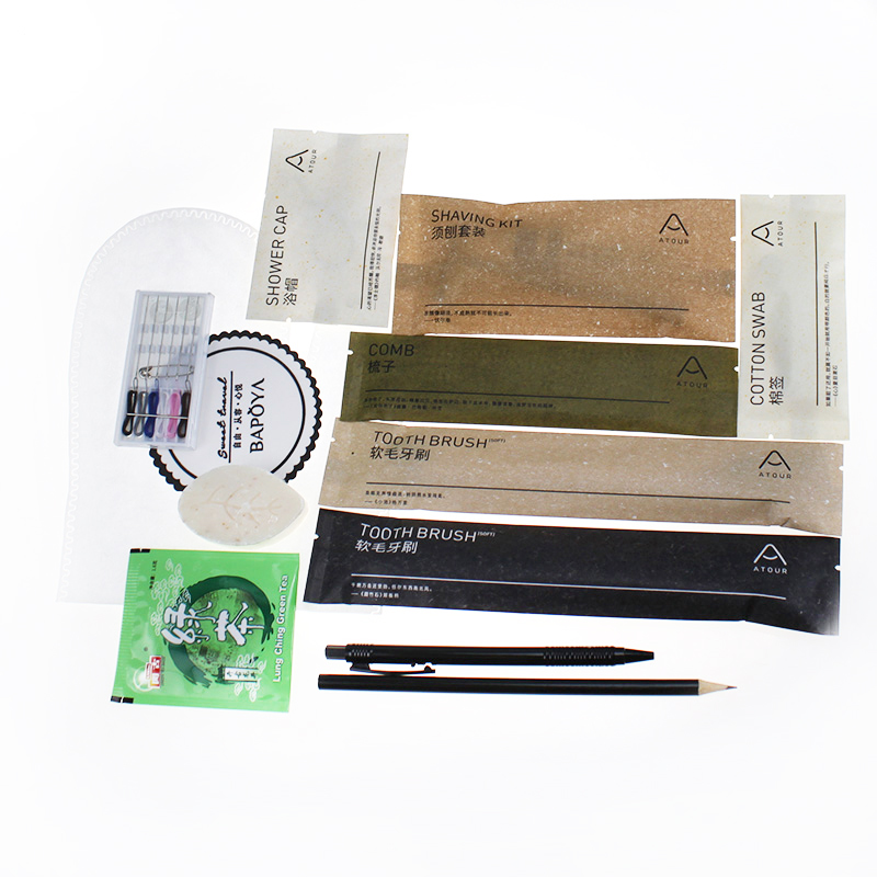 soap shampoo set hotel blue