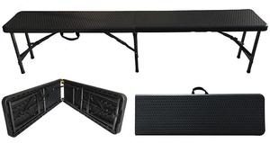 Allsome — banc pliable en plastique HDPE, accessoire d'extérieur avec Design en rotin noir, offre spéciale - Product Image 5