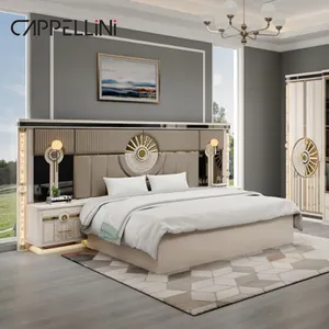 Wholesale Wooden Full Double Bedroom Sets Furniture King Size Leather Bed Master Room Modern Luxury Mdf Bedroom Furniture Set