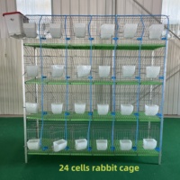 Nouvelle cage d'élevage commerciale pour lapins, type H, à 3 niveaux, en treillis métallique galvanisé à chaud, diamètre de fil 2,5/3,0 mm, longue, en promotion