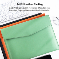 Gran oferta ecológica A4 impermeable PU cuero personalizable moderno carpeta de archivos suave bolsa organizadora de documentos de oficina