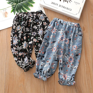 Fabricant chinois de vêtements pour bébés, vente en gros de vêtements pour enfants de créateurs, pantalons harem en tricot lavé pour filles, taille plus, été - Product Image 2
