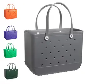 Impermeable de gran capacidad mejor personalizado playa Tote bolsa de viaje de silicona para dama 15 piezas de moda