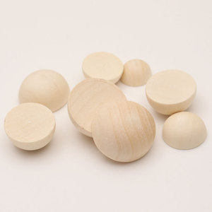 ลูกปัดไม้ทรงครึ่งวงกลม สีธรรมชาติ แบบแบน สำหรับทำเครื่องประดับ 930 - Product Image 4