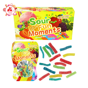 Caramelos de goma agrios con sabor a frutas mixtas, recubiertos de azúcar en forma de barra corta - Product Image 1