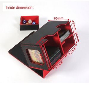 Boîte de rangement pour cartes de jeu en cuir PU fenêtré, écologique, imperméable et légère, pour jeux de société, TCG et jeux de table - Vente en gros transfrontalière - Product Image 2
