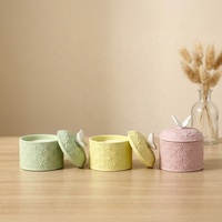 YBH Pots à bougies cylindriques en céramique faits à la main, écologiques et de luxe, pour la décoration de Noël à la maison, vente en gros