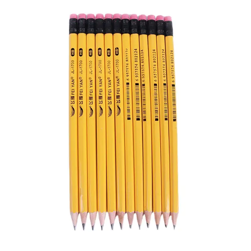 FEIYAN-JL-1700 الطبيعي الخشب القياسية الأصفر رخيصة فضفاض حزمة الجملة قلم رصاص HB