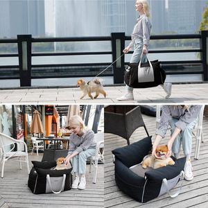 Remplissage en mousse à mémoire de forme épaissie lit de transport <span class=keywords><strong>pour</strong></span> animaux de compagnie siège d'appoint <span class=keywords><strong>pour</strong></span> <span class=keywords><strong>chien</strong></span> étanche <span class=keywords><strong>pour</strong></span> <span class=keywords><strong>voiture</strong></span> avec poches de rangement - Product Image 4