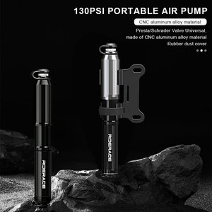 Bomba de Ar Portátil RIDERACE em Liga de Alumínio para Bicicleta, <span class=keywords><strong>Mini</strong></span> Bomba Manual de Ciclismo 130PSI, Inflador de Pneus para Bicicletas MTB e de Estrada com Válvulas Schrader e Presta - Product Image 2