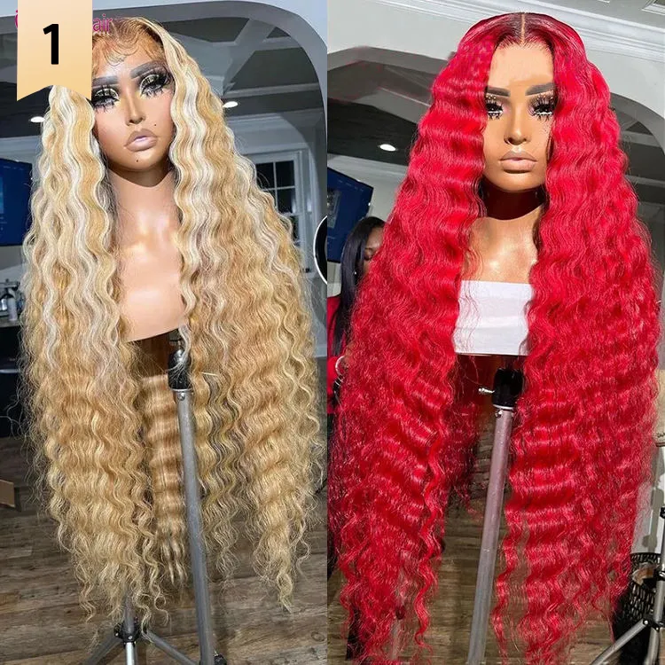 Honey Blonde Highlight Wigs Color 4/27 Highlighted Lace Front Human Hair Full Lace Frontal Wigs Brown Highlight Wig