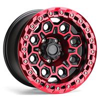 Rines Todoterreno Forjados Junman de 17-20 Pulgadas con Beadlock Rojo y Negro 6x135/139 7 Rines de Aleación OR021 para Camioneta SUV Wrangler para F150