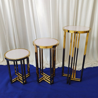 Table Ronde à Gâteau en Acier Inoxydable Doré pour Décoration d'Événements de Mariage - Prix d'Usine