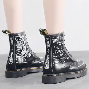 Bottes de créateur luxueuses, personnalisées, en cuir souple, avec motifs graffiti, en cuir véritable, bottes d'équitation, chaussures de <span class=keywords><strong>moto</strong></span>, design sur mesure - Product Image 2