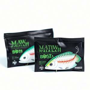 Sacs d'emballage d'appâts de ver de pêche Ziplock scellés par 3 côtés étanches à l'humidité imprimés sur mesure pour aliments pour animaux de compagnie sacs d'appâts de leurre en plastique souple - Product Image 2