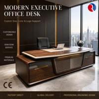 Bureau de direction haut de gamme moderne avec panneau frontal texturé pour les intérieurs d'entreprise