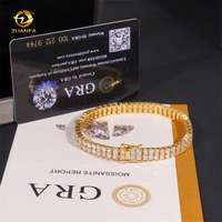 Chaîne tennis en moissanite VVS 3 mm à 2 rangs, bijoux hip-hop, bracelet moissanite 3 couleurs, collier tennis en argent 925 pour femme