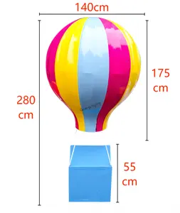 屋外ショッピングモール & ビジネス会場のレイアウトのためのカスタマイズ可能な熱気球の休日 & 結婚披露宴の装飾140cm * 280cm