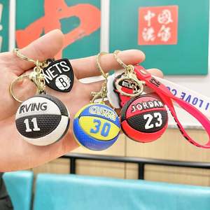 Hot-Selling 3D Sports Mini Basketball Souvenirs Cute <b>Key</b> <b>Chain</b> PU Promotional Keychain - Product Image 3