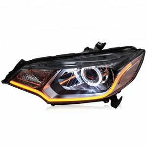 Sanvi Automobile 12v 6000K Xenon Headlight Assembly for Honda-Fit -Jazz 2014-2018 <b>Lights</b> with HD Hella-5 Lens LED Angel Eye DRL - Product Image 1