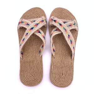Alla moda di Estate <span class=keywords><strong>Sandali</strong></span> delle Donne Piane <span class=keywords><strong>con</strong></span> <span class=keywords><strong>Corda</strong></span> di Canapa Superiore - Product Image 4