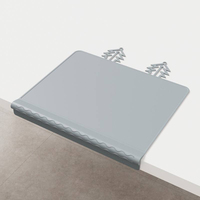 Tapis de table rectangulaire 100 % silicone avec rebord de dentition anti-débordement |   Tapis de cuisine antidérapant à ventouses, lavable au lave-vaisselle
