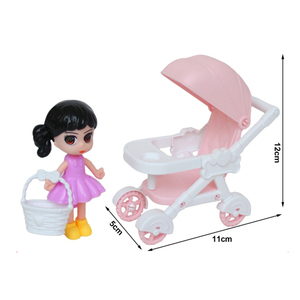 2026 JY Playhouse Poussette coulissante modèle poupée avec figurines et scènes, jouet de jeu d'imitation pour enfants, cadeau d'anniversaire pour filles, jeu de rôle - Product Image 1