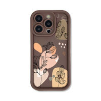 Rétro ligne fleur impression TPU housse de téléphone portable pour iPhone 17 16 15 PRO avec échelle lentille Style antichoc affaires