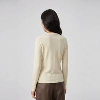 Pull en laine mélangée respirant pour femme, col rond, manches longues, couleur unie, tricoté, idéal pour l'été