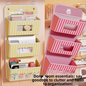 Oxford Fabric Multi-Purpose <b>Storage</b> Hanging Bag <b>Wall</b>-Mounted Closet Rack Cartoon Design Student Dorm Bedside Organizer <b>Storage</b> - Product Image 2