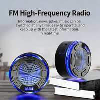 Haut-parleur portable étanche IPX6 en plastique avec ventouse, lumière RGB, radio FM sans fil pour chevet, salle de bain et douche