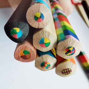 Crayon de couleur multicolore personnalisé, crayon <span class=keywords><strong>magique</strong></span> multicolore en bois Jumbo - Product Image 5