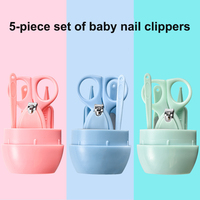 Nouvel ensemble de 5 coupe-ongles pour bébé en acier inoxydable avec logo personnalisé - Kit de soin et de toilettage pour bébé - Vente en gros