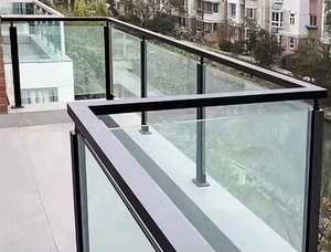 Balustrade en verre trempé en alliage d'<span class=keywords><strong>aluminium</strong></span> moderne et élégante Mehonor, pour <span class=keywords><strong>balcon</strong></span>, montage au sol, durable, installation facile - Product Image 2