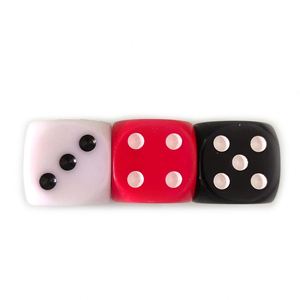 Dado acrílico grande de 25 mm con puntos, esquinas cuadradas, rojo, negro, blanco, barato de fábrica, para juegos de mesa y accesorios de D&D - Product Image 4