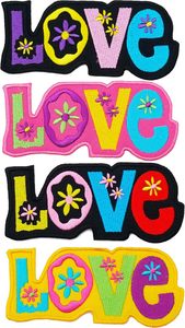 Love Peace Happy Sweet Happy Custom Letter Patches Mini White Bulk Packs Daisy Flower Design Embroidery Colorful Flower Patch - Product Image 2