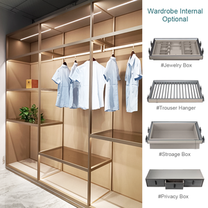 Erweiterbarer Moderner Minimalistischer Metallkleiderschrank mit Aluminiumrahmenstruktur Villa-Aufbewahrungsschrank für Kleidung - Product Image 4
