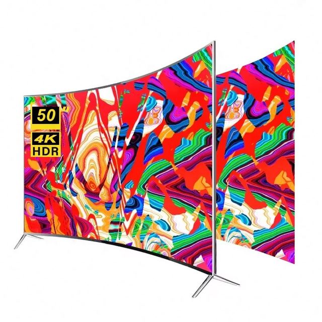 50 Inch Curved Smart TV Smart TV 4K Big Screen Ultra HD LED Television 50 Inch TV