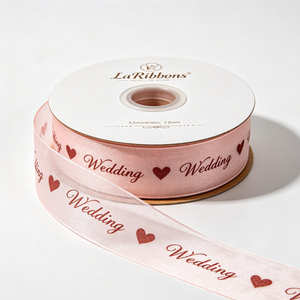 Ruban transparent imprimé de haute qualité en forme de cœur, nœud pré-noué de 7 pouces, décoration de mariage pour boîte cadeau de la Saint-Valentin - Product Image 4
