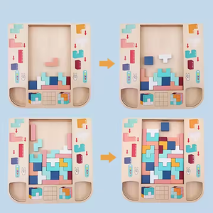Jouet de puzzle en bois <span class=keywords><strong>Tetris</strong></span> pour enfants, forme 3D, empilage, jouet éducatif pour l'apprentissage précoce des tout-petits, développement du cerveau - Product Image 5