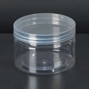 Sichuan Renhao 85mm Round 250ml 9oz decorative plastic cookie jar packaging clear attached lid