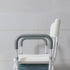 Aluminum alloy bath chair <b>folding</b> <b>stool</b> disabled toilet non-slip toilet chair the elderly products health care home - Product Image 6