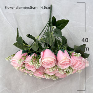 Nouveau produit Bouquet de fleurs de roses artificielles à <span class=keywords><strong>18</strong></span> têtes Roses Fleurs Floral Rose Décoration de mariage - Product Image 2