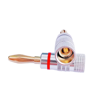 Connecteur audio sans soudure en cuivre de 4 mm pour haut-parleur, connecteur de corne audio pour l'audio et la vidéo, fourni par l'usine