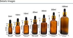 Botellas de Vidrio Cilíndricas Redondas Personalizables de 5ml, 15ml, 30ml, 50ml con Gotero, Muestra Gratis para Esencia Cosmética - Product Image 3