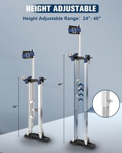 Échasses réglables en aluminium de 24 à 40 pouces pour plaques de plâtre, échelles de peinture industrielles en acier pour plafonds suspendus, échafaudages pour adultes - Product Image 2