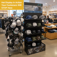 Présentoir à chapeaux sur pied en métal personnalisé à 5 niveaux pour casquettes de baseball, idéal pour les magasins de détail et la vente en gros