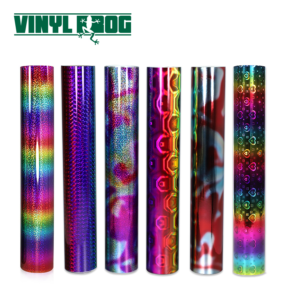 Self Adhesive Vinyl Hot Sale New Product Pvc Permanent Self Adhesive Cutting Vinyl Holographic Reflective Rainbow Craft Making Colored Cutting Vinyl