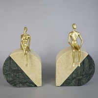 Accessoires de table en cuivre pour la maison Articles d'ameublement personnalisés Serre-livres en marbre pour la décoration de table de bureau à domicile
